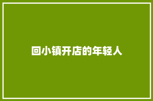 回小镇开店的年轻人