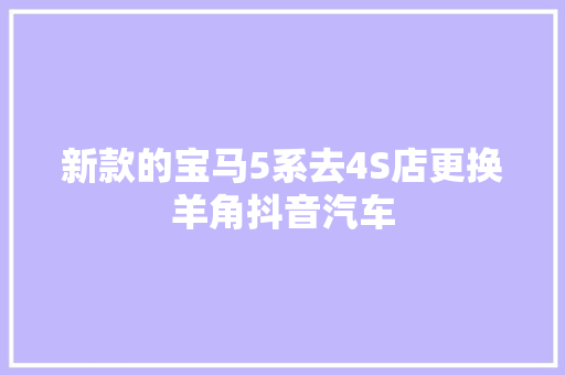 新款的宝马5系去4S店更换羊角抖音汽车