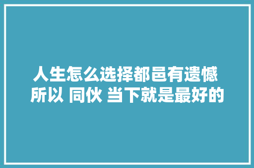 人生怎么选择都邑有遗憾 所以 同伙 当下就是最好的安排 裸辞
