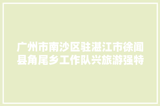广州市南沙区驻湛江市徐闻县角尾乡工作队兴旅游强特色 奋力振兴祖国大年夜陆最南端