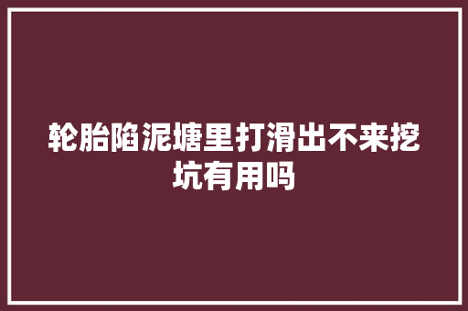 轮胎陷泥塘里打滑出不来挖坑有用吗