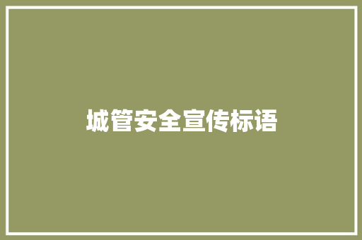 城管安全宣传标语