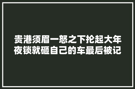 贵港须眉一怒之下抡起大年夜锁就砸自己的车最后被记12分罚款600元