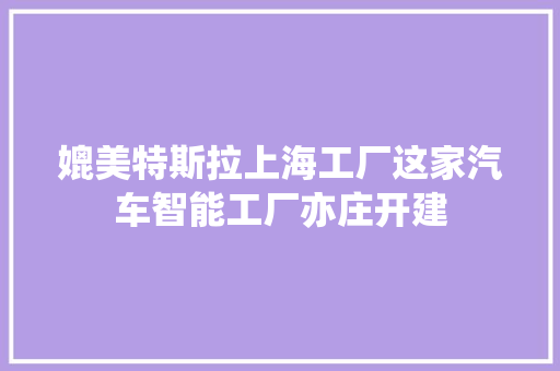 媲美特斯拉上海工厂这家汽车智能工厂亦庄开建