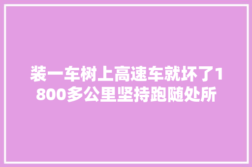 装一车树上高速车就坏了1800多公里坚持跑随处所