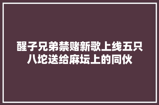 醒子兄弟禁赌新歌上线五只八坨送给麻坛上的同伙