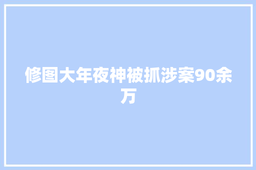 修图大年夜神被抓涉案90余万