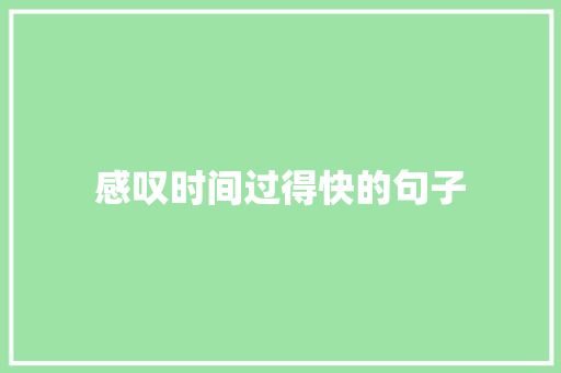 感叹时间过得快的句子