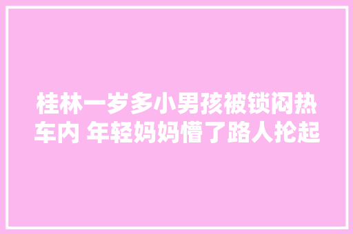 桂林一岁多小男孩被锁闷热车内 年轻妈妈懵了路人抡起砖头