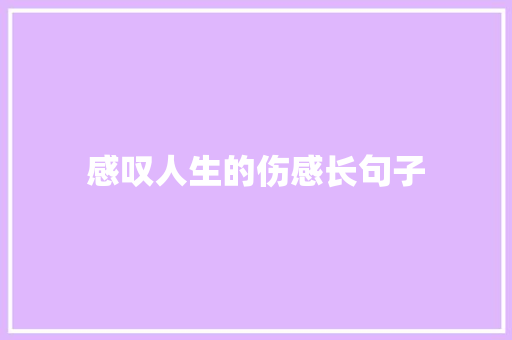 感叹人生的伤感长句子