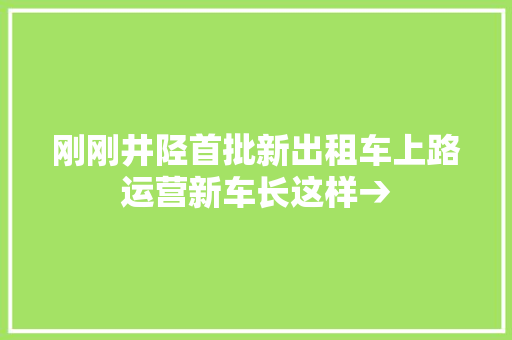 刚刚井陉首批新出租车上路运营新车长这样→