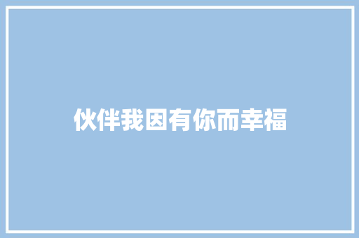 伙伴我因有你而幸福