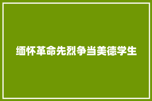 缅怀革命先烈争当美德学生