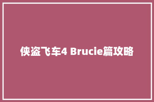 侠盗飞车4 Brucie篇攻略