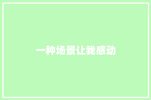 一种场景让我感动
