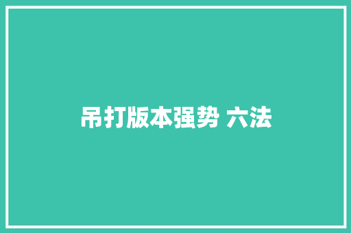 吊打版本强势 六法