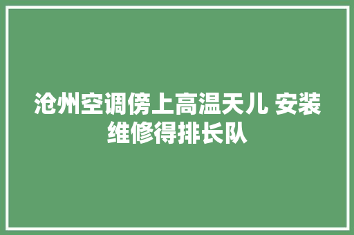 沧州空调傍上高温天儿 安装维修得排长队