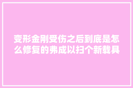 变形金刚受伤之后到底是怎么修复的弗成以扫个新载具吗
