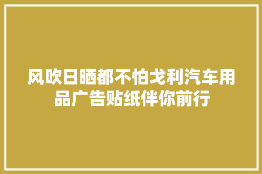风吹日晒都不怕戈利汽车用品广告贴纸伴你前行 汽车知识