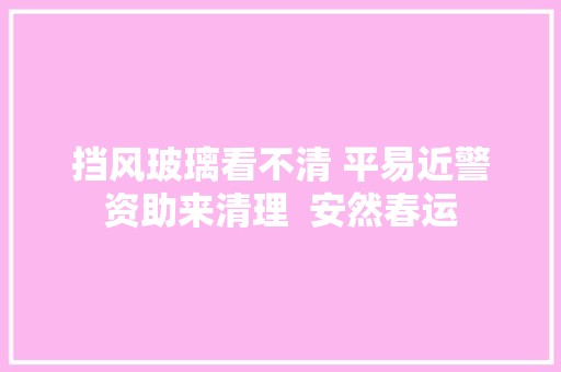 挡风玻璃看不清 平易近警资助来清理  安然春运