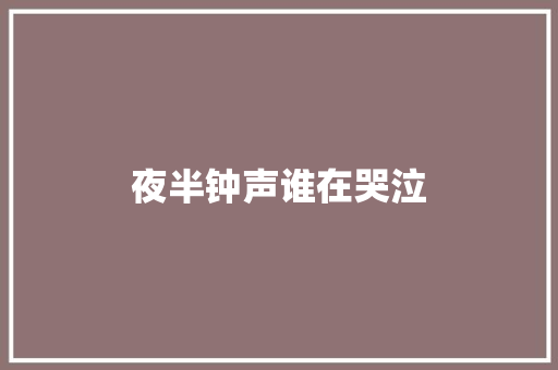 夜半钟声谁在哭泣
