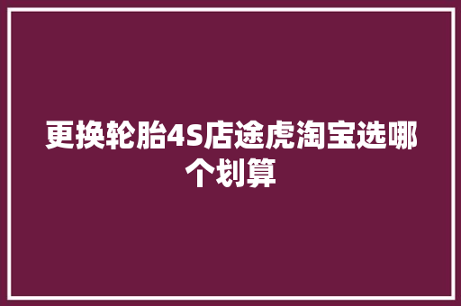 更换轮胎4S店途虎淘宝选哪个划算
