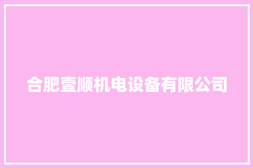 合肥壹顺机电设备有限公司