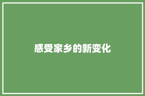 感受家乡的新变化