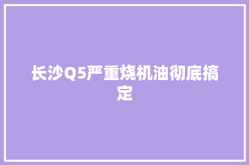 长沙Q5严重烧机油彻底搞定