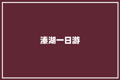 溱湖一日游