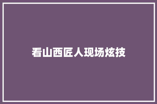 看山西匠人现场炫技