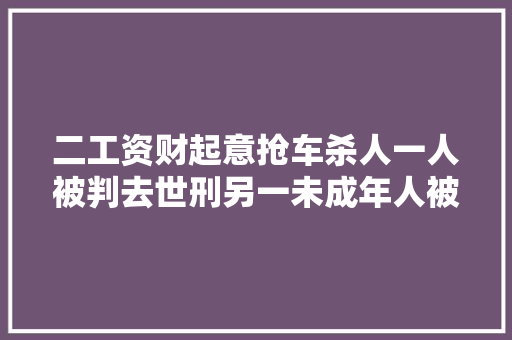 二工资财起意抢车杀人一人被判去世刑另一未成年人被判14年