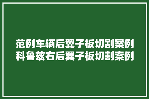 范例车辆后翼子板切割案例科鲁兹右后翼子板切割案例讲解