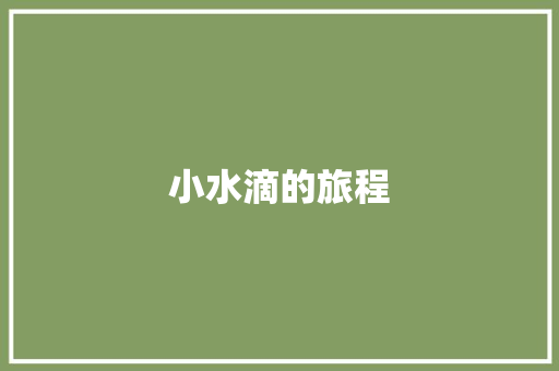 小水滴的旅程