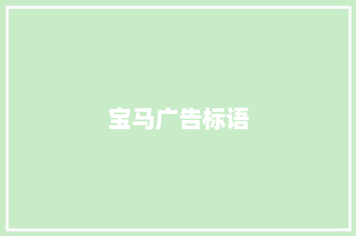 宝马广告标语