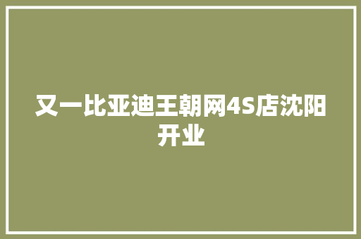 又一比亚迪王朝网4S店沈阳开业