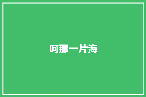 呵那一片海