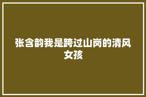 张含韵我是跨过山岗的清风女孩