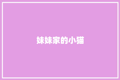 妹妹家的小猫