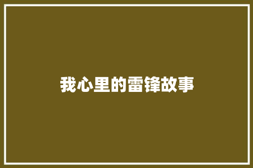 我心里的雷锋故事