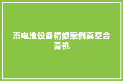 蓄电池设备精修案例真空合膏机