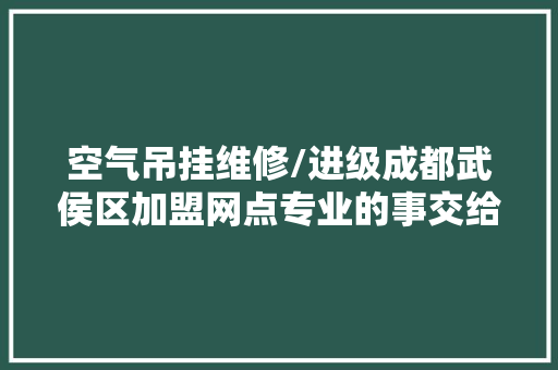 空气吊挂维修/进级成都武侯区加盟网点专业的事交给专业的人 汽车知识