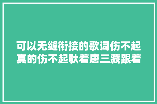 可以无缝衔接的歌词伤不起真的伤不起驮着唐三藏跟着仨门徒