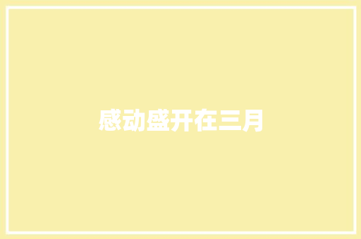 感动盛开在三月
