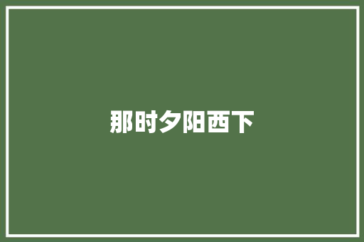 那时夕阳西下