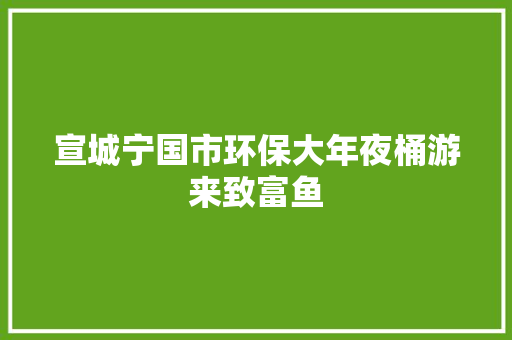 宣城宁国市环保大年夜桶游来致富鱼