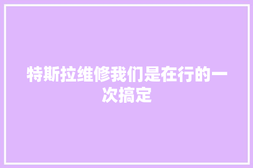 特斯拉维修我们是在行的一次搞定