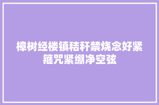 樟树经楼镇秸秆禁烧念好紧箍咒紧绷净空弦