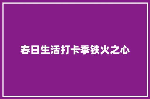 春日生活打卡季铁火之心