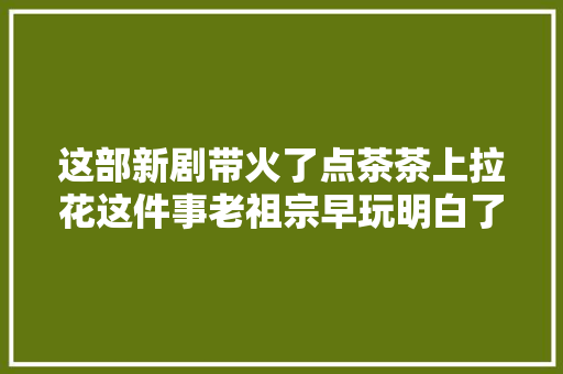 这部新剧带火了点茶茶上拉花这件事老祖宗早玩明白了